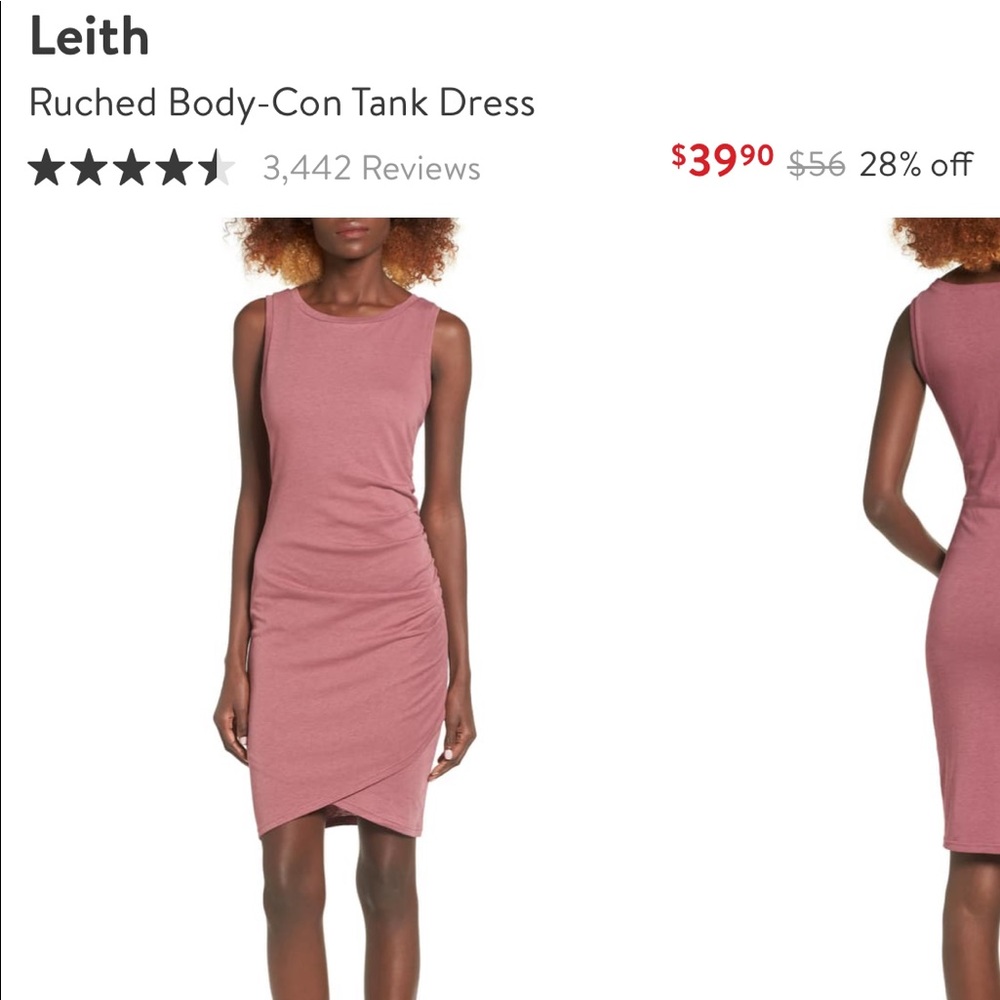 Ruched body-con tank dress 👗💕